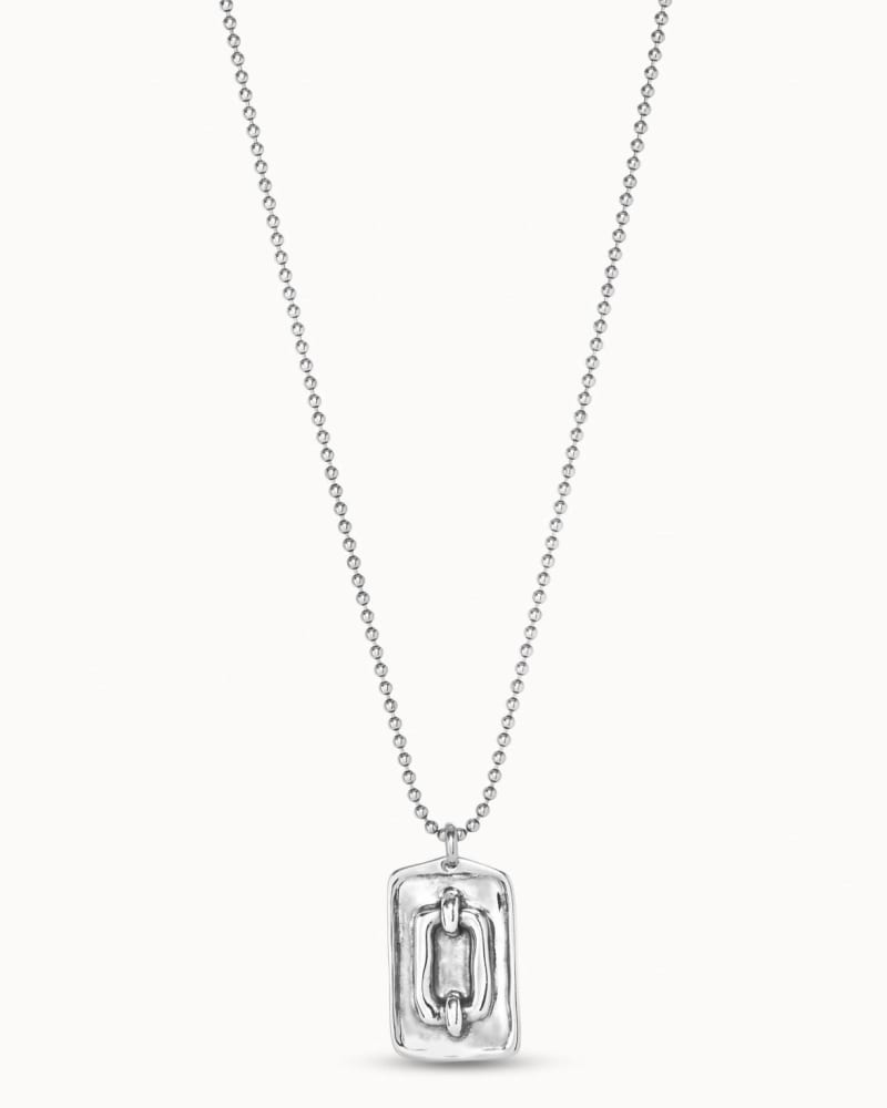 Front of a size O/S Soldier Necklace in Silver in Silver by UNOde50. | dia_product_style_image_id:330949